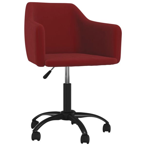 vidaXL Chaises &agrave; manger pivotantes lot de 4 Rouge bordeaux Velours