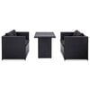 vidaXL Salon de jardin 3 pcs avec coussins R&eacute;sine tress&eacute;e Noir