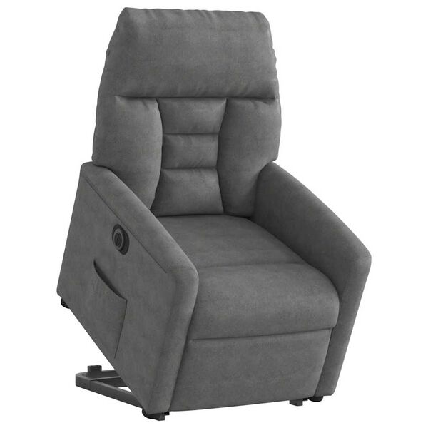 vidaXL Fauteuil inclinable &eacute;lectrique gris fonc&eacute; tissu microfibre