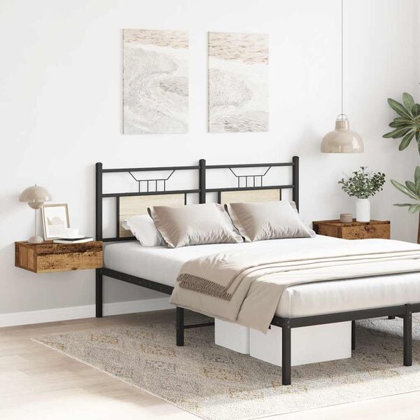 vidaXL Tables de chevet flottantes 2 pcs vieux bois bois d'ing&eacute;nierie