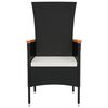 vidaXL Chaises de jardin lot de 2 avec coussins Résine tressée Noir