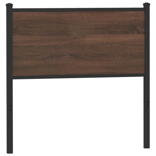 vidaXL T&ecirc;te de lit de remplacement ch&ecirc;ne marron 80 cm bois d'ing&eacute;nierie et acier