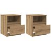 vidaXL Tables chevet 2 pcs ch&ecirc;ne artisanal 40x40x50 cm bois ing&eacute;nierie