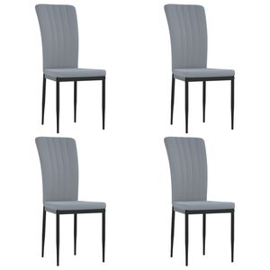 vidaXL Chaises &agrave; manger lot de 4 Gris clair Velours
