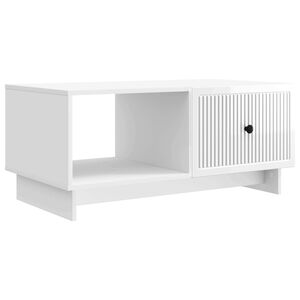 vidaXL Table basse Blanc brillant 90 x 50 x 40 cm Bois d'ing&eacute;nierie