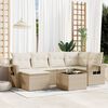 vidaXL Salon de jardin avec coussins 7 pcs beige r&eacute;sine tress&eacute;e