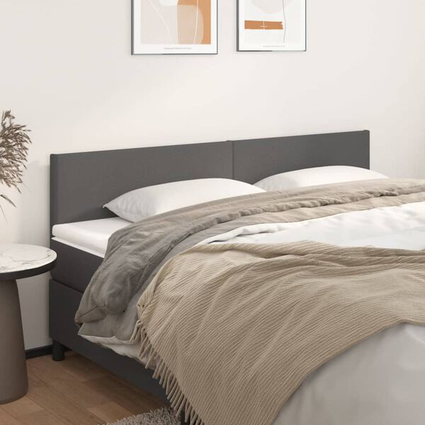vidaXL T&ecirc;tes de lit Gris 200x5x78/88 cm Similicuir