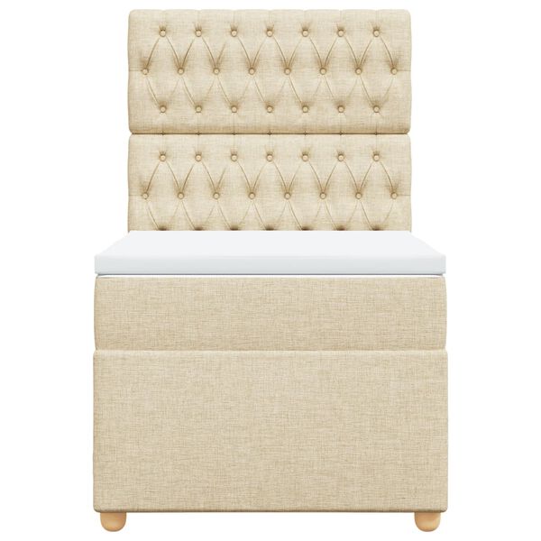 vidaXL Sommier &agrave; lattes de lit avec matelas Cr&egrave;me 80x200 cm Tissu