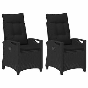 vidaXL Chaise de jardin 2 pc Noir Acier et Polyester