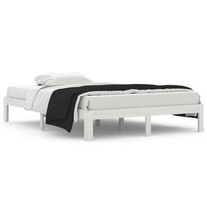 vidaXL Cadre de lit sans matelas blanc bois de pin massif 140x200 cm
