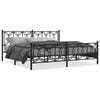 vidaXL Cadre de lit m&eacute;tal sans matelas avec pied de lit noir 193x203cm