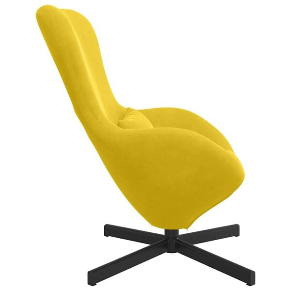 vidaXL Fauteuil &oelig;uf Jaune 63 x 73 x 90 cm Velours