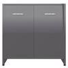 vidaXL Armoire de salle de bain Gris brillant 60x33x61 cm Agglom&eacute;r&eacute;
