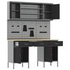 vidaXL Placard de travail 10 pcs Noir Bois d'ing&eacute;nierie et acier