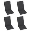 vidaXL Chaises inclinables de jardin et coussins lot de 4 Teck solide