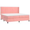 vidaXL Sommier &agrave; lattes de lit avec matelas Rose 200x200 cm Velours
