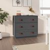vidaXL Buffet Gris 80x40x75 cm Bois massif de pin