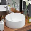 vidaXL Lavabo ronde C&eacute;ramique Blanc 40 x 15 cm