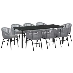 vidaXL Ensemble de salle &agrave; manger pour jardin 9 pc Anthracite