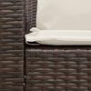 vidaXL Canap&eacute; de jardin avec coussins 5 places brun r&eacute;sine tress&eacute;e