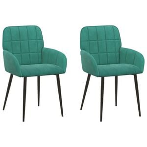 vidaXL Chaises de salle &agrave; manger 2 pc Velours Turquoise