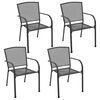 vidaXL Chaises d'ext&eacute;rieur lot de 4 Design maill&eacute; Anthracite Acier