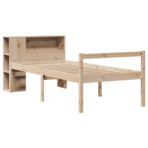 vidaXL Lit bibliothèque sans matelas 90x190 cm bois de pin massif