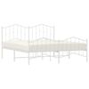 vidaXL Cadre de lit m&eacute;tal sans matelas et pied de lit blanc 160x200 cm