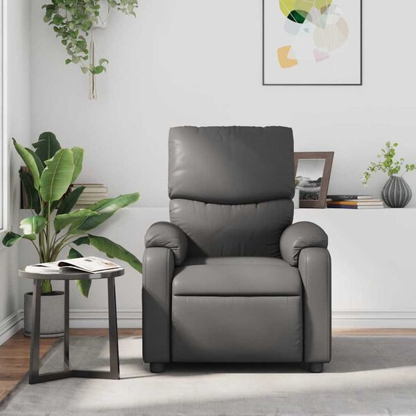 vidaXL Fauteuil de massage inclinable Gris Similicuir