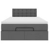 vidaXL Lit ottoman avec matelas gris fonc&eacute; 120x190 cm tissu