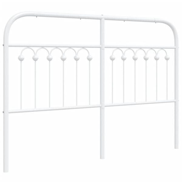 vidaXL Tête de lit métal blanc 135 cm