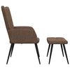 vidaXL Chaise de relaxation avec tabouret Marron Tissu