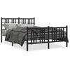 vidaXL Cadre de lit m&eacute;tal sans matelas avec pied de lit noir 120x200cm