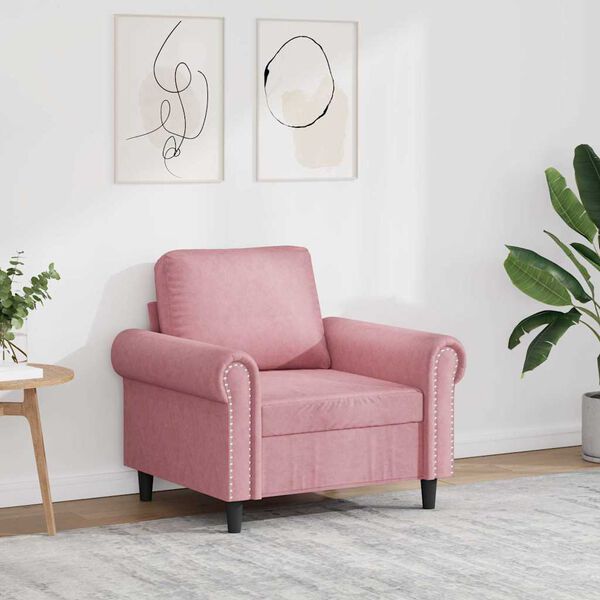 vidaXL Fauteuil Rose 60 cm Velours