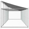 vidaXL Cage pour chien avec toit et porte gris 12x2x2m acier galvanisé