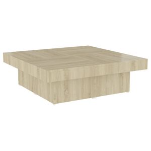 vidaXL Table basse ch&ecirc;ne sonoma 90x90x28 cm bois d'ing&eacute;nierie