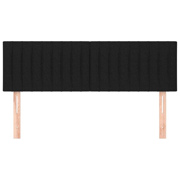 vidaXL T&ecirc;tes de lit Noir 144 x 5 x 78/88 cm Tissu
