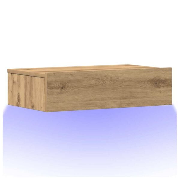 vidaXL Table de chevet ch&ecirc;ne artisanal 60x35 cm bois d&rsquo;ing&eacute;nierie