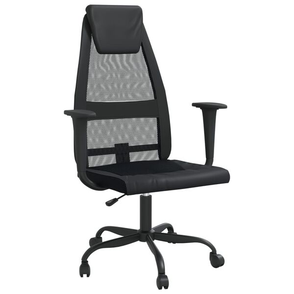 vidaXL Chaise de bureau réglable en hauteur noir