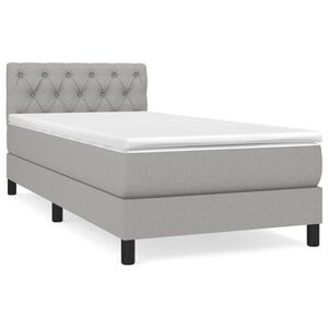 vidaXL Sommier &agrave; lattes de lit avec matelas Gris clair 80x200 cm Tissu