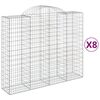 vidaXL Paniers à gabions arqués 8 pcs 200x50x160/180 cm Fer galvanisé