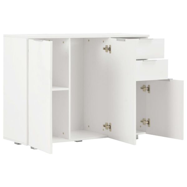 vidaXL Buffet Blanc brillant 107x35x80,5 cm