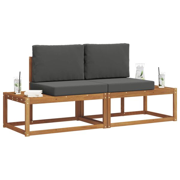 vidaXL Ensemble de canap&eacute;s d'ext&eacute;rieur avec coussin 2 pcs Naturel