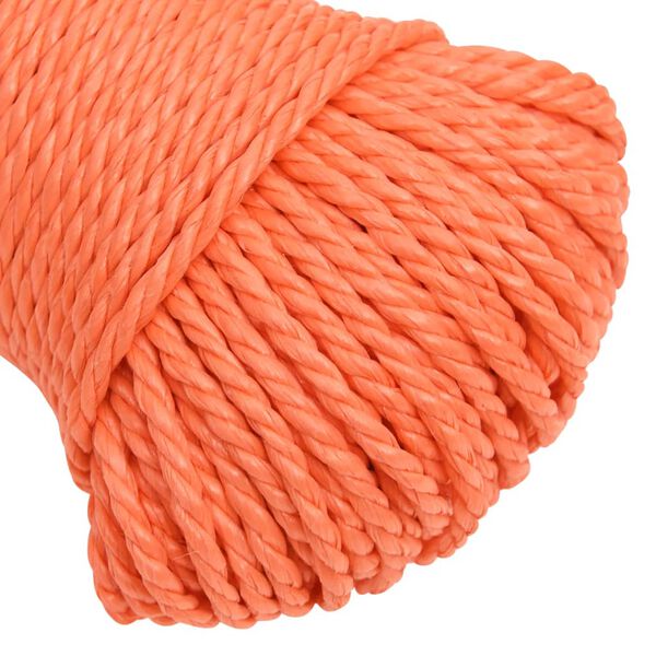 vidaXL Corde de travail Orange 6 mm 50 m Polypropyl&egrave;ne