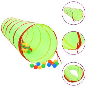 vidaXL Tunnel de jeu pour enfants avec 250 balles Vert 175cm Polyester