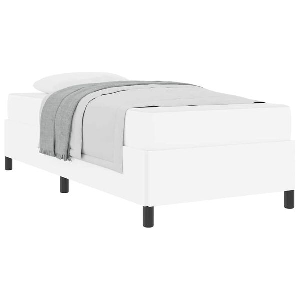 vidaXL Cadre de lit avec matelas Blanc 80 x 200 cm tissu