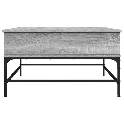 vidaXL Table basse sonoma gris 80x80x45 cm bois d'ingénierie et métal