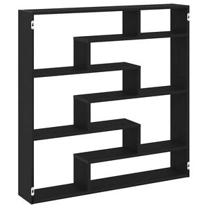 vidaXL &Eacute;tag&egrave;re cube murale 7 compartiments noir bois d'ing&eacute;nierie
