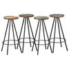vidaXL Tabourets de bar lot de 4 bois massif de r&eacute;cup&eacute;ration