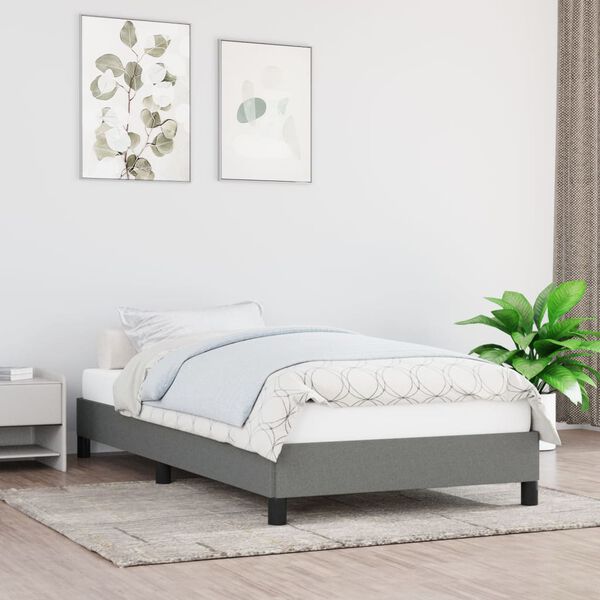 vidaXL Cadre de lit sans matelas gris fonc&eacute; 80x200 cm tissu